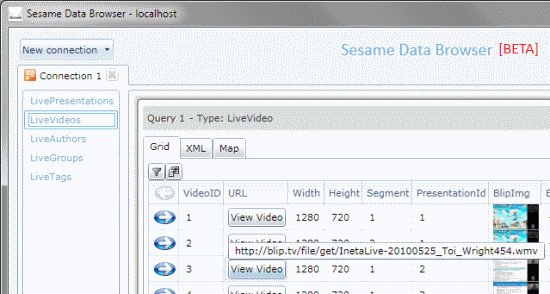 Sesame Data Browser View Video