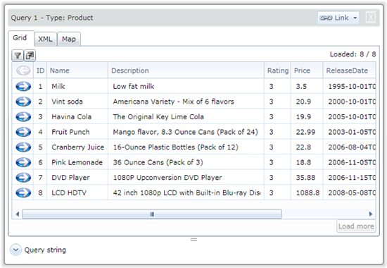 Sesame GetProductsByRating data